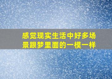 感觉现实生活中好多场景跟梦里面的一模一样