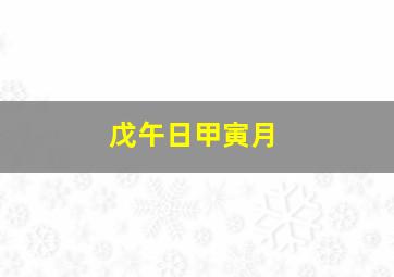 戊午日甲寅月