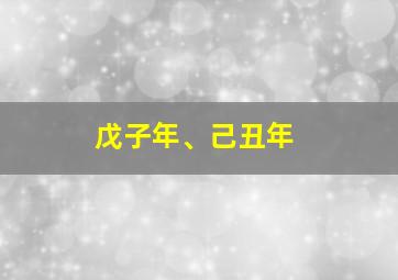 戊子年、己丑年