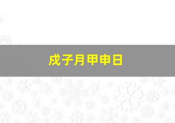 戍子月甲申日