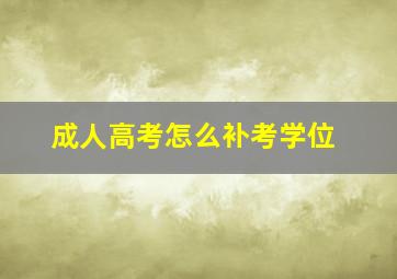 成人高考怎么补考学位