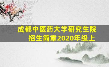 成都中医药大学研究生院招生简章2020年级上