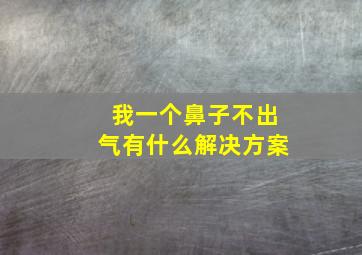 我一个鼻子不出气有什么解决方案