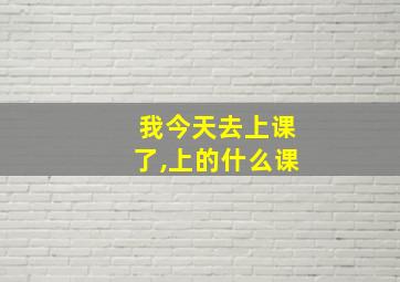 我今天去上课了,上的什么课