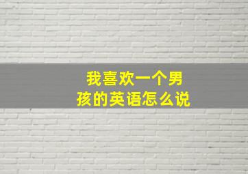 我喜欢一个男孩的英语怎么说