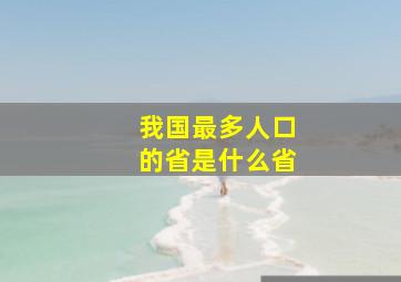 我国最多人口的省是什么省