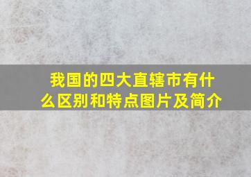 我国的四大直辖市有什么区别和特点图片及简介