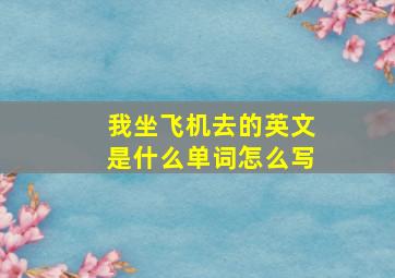 我坐飞机去的英文是什么单词怎么写