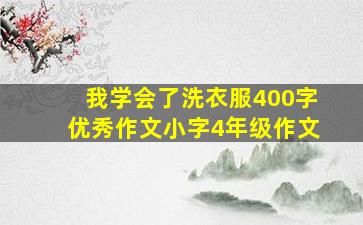 我学会了洗衣服400字优秀作文小字4年级作文