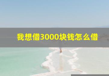 我想借3000块钱怎么借