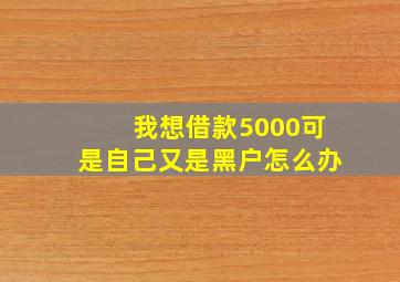 我想借款5000可是自己又是黑户怎么办