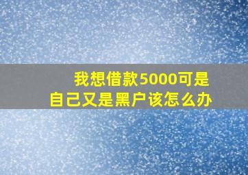 我想借款5000可是自己又是黑户该怎么办