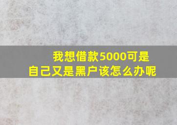 我想借款5000可是自己又是黑户该怎么办呢