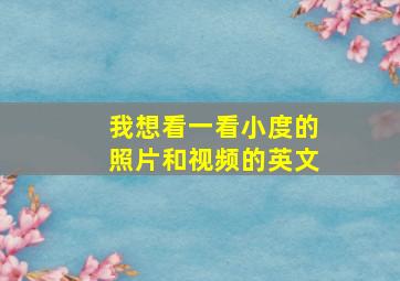 我想看一看小度的照片和视频的英文