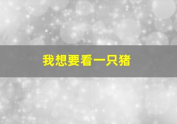 我想要看一只猪