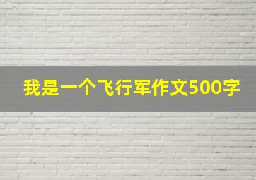 我是一个飞行军作文500字