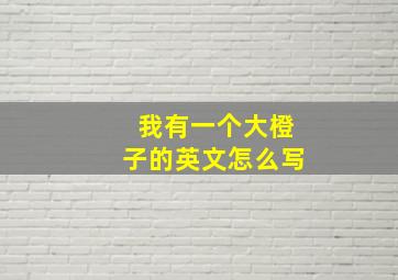 我有一个大橙子的英文怎么写