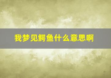 我梦见鳄鱼什么意思啊