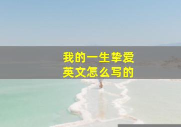 我的一生挚爱英文怎么写的