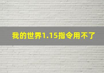 我的世界1.15指令用不了