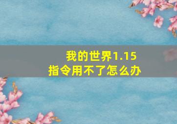 我的世界1.15指令用不了怎么办