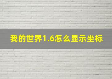 我的世界1.6怎么显示坐标