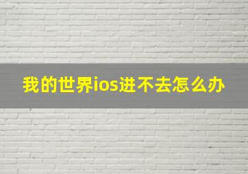 我的世界ios进不去怎么办