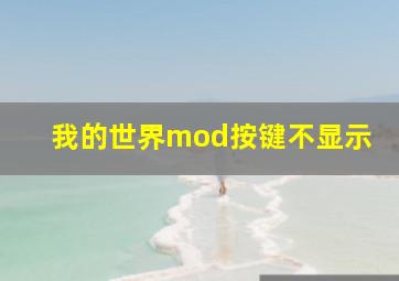 我的世界mod按键不显示