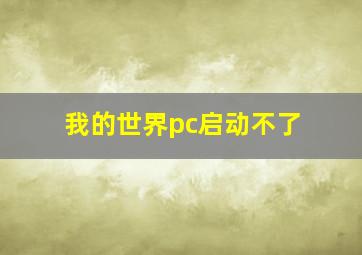 我的世界pc启动不了