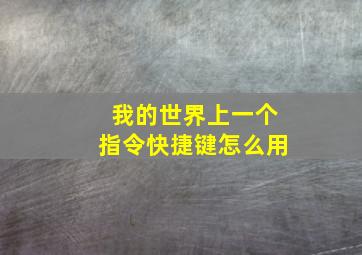 我的世界上一个指令快捷键怎么用