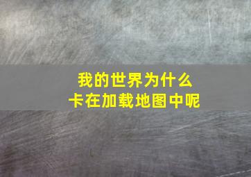 我的世界为什么卡在加载地图中呢