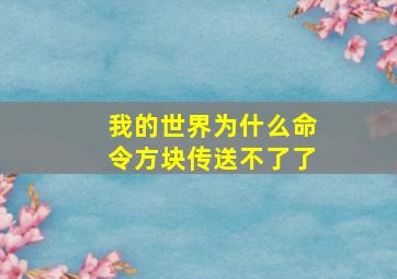 我的世界为什么命令方块传送不了了