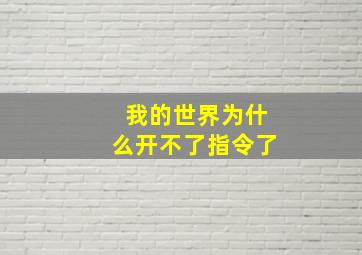 我的世界为什么开不了指令了