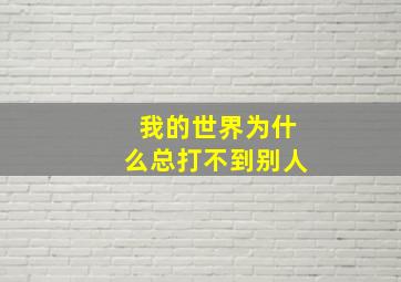 我的世界为什么总打不到别人