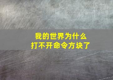 我的世界为什么打不开命令方块了