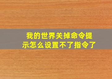 我的世界关掉命令提示怎么设置不了指令了