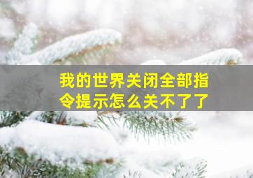 我的世界关闭全部指令提示怎么关不了了