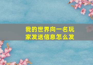 我的世界向一名玩家发送信息怎么发