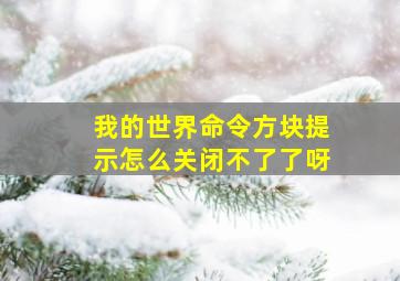 我的世界命令方块提示怎么关闭不了了呀