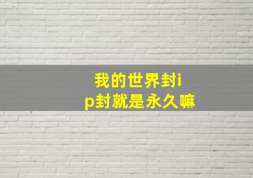 我的世界封ip封就是永久嘛