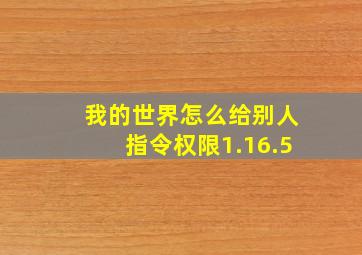 我的世界怎么给别人指令权限1.16.5