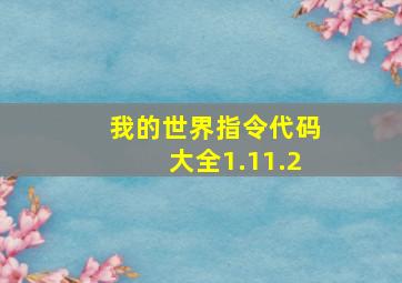 我的世界指令代码大全1.11.2