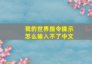 我的世界指令提示怎么输入不了中文