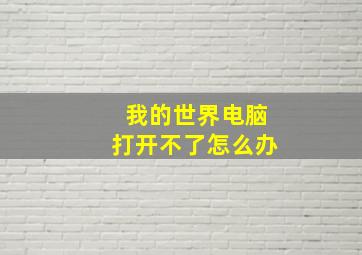 我的世界电脑打开不了怎么办