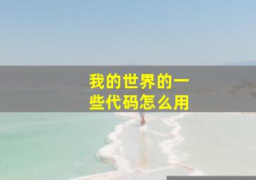 我的世界的一些代码怎么用