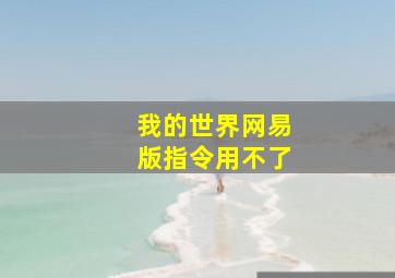 我的世界网易版指令用不了