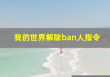 我的世界解除ban人指令