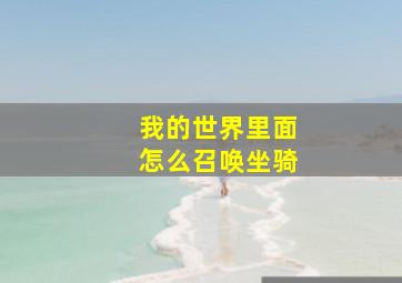 我的世界里面怎么召唤坐骑