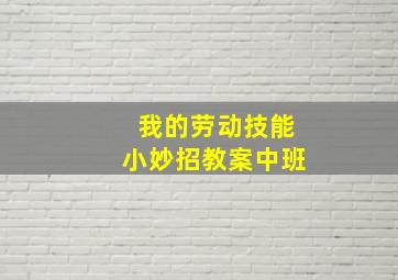 我的劳动技能小妙招教案中班