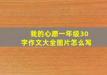 我的心愿一年级30字作文大全图片怎么写